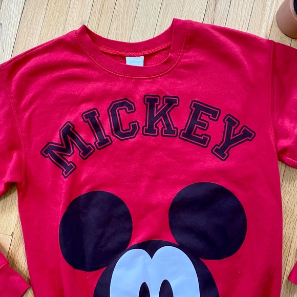 Disney Mickey Mouse Vintage Crew Neck Red Graphic Sweatshirt Pullover Size XS(1) - Picture 6 of 9